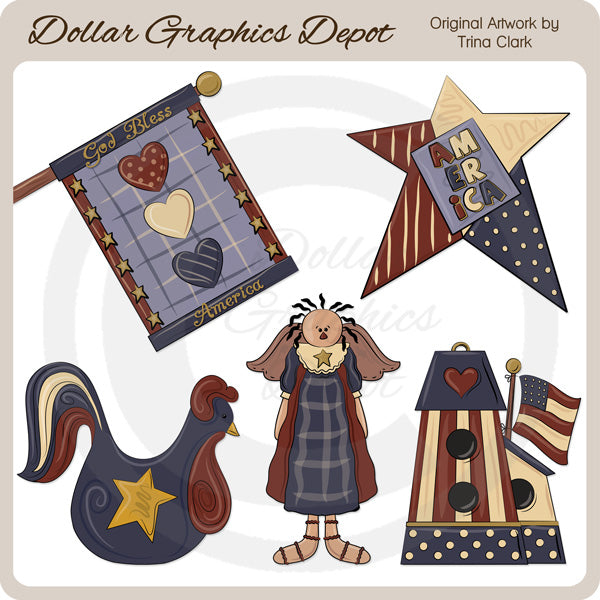 God Bless America 3 - Clip Art