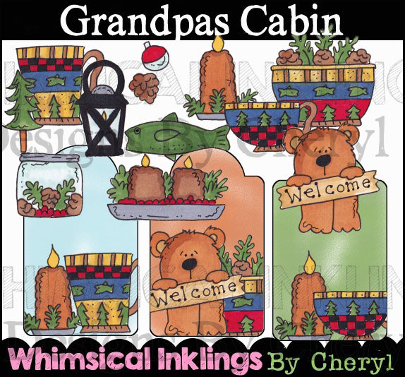 Grandpa's Cabin...Hand Colored Graphic Collection