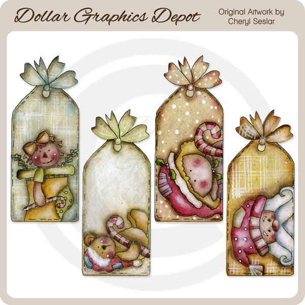 Hand Painted Christmas Tags