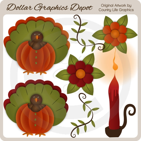 Harvest Turkeys - Clip Art