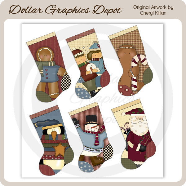 Heartfelt Christmas Stockings Sheet Tags