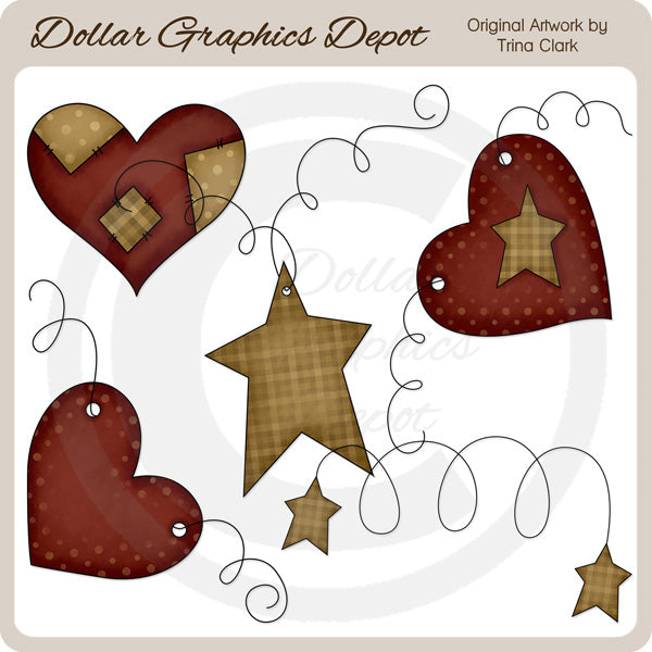 Hearts and Stars - Clip Art