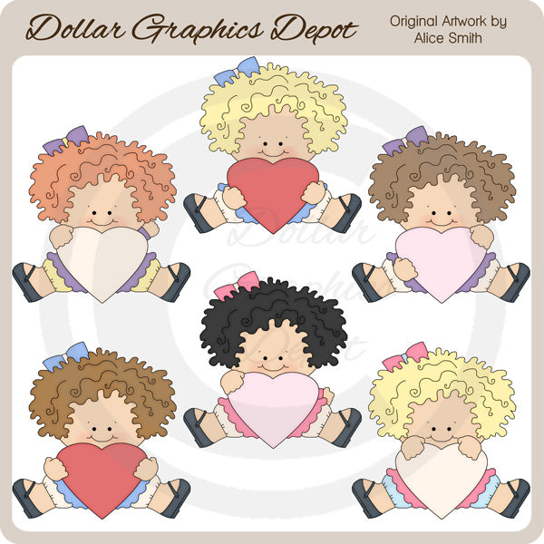 Hearts Of Love - Girls - Clip Art - DCS Exclusive