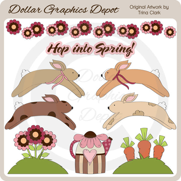 Hop Into Spring - Clip Art