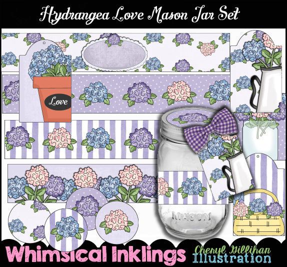 Hydrangea Love_Mason Jar Set