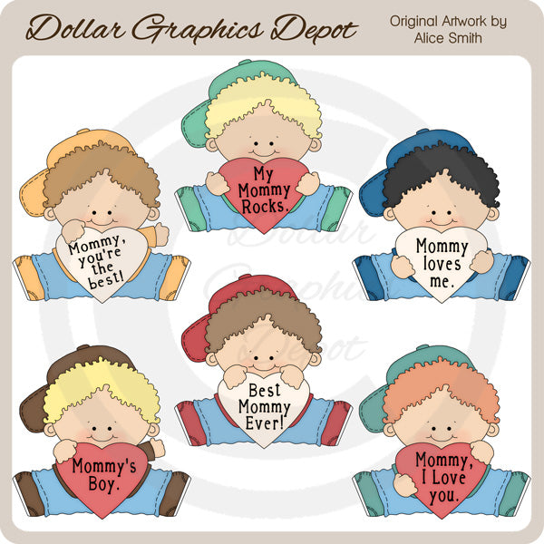 I Love Mommy - Boys - Clip Art - DCS Exclusive