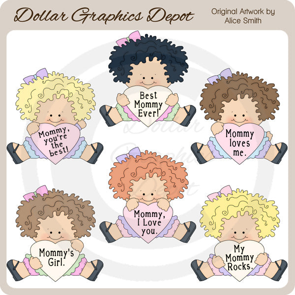 Amo la mamma - Ragazze - Clip Art - Esclusiva DCS