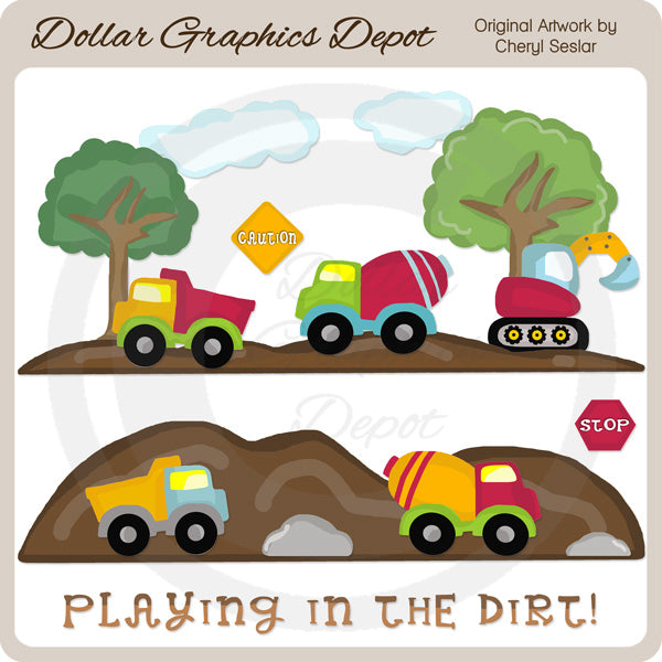 I Love Trucks - Clip Art