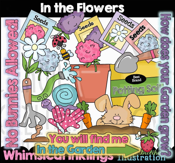 En Las Flores...Clipart Gráfico