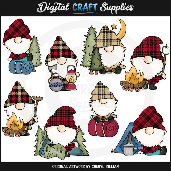 Itty Bitty Gnomi da campeggio - ClipArt