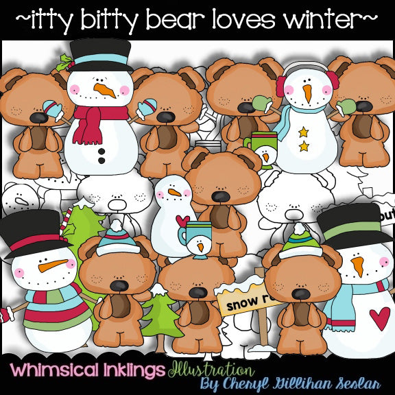 Ositos Itty Bitty...Le encanta la colección de imágenes prediseñadas de invierno