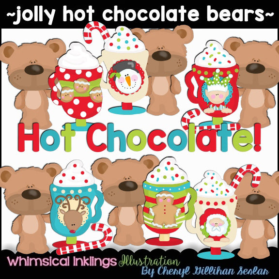 Jolly Bears... Colección de imágenes prediseñadas de osos de chocolate caliente