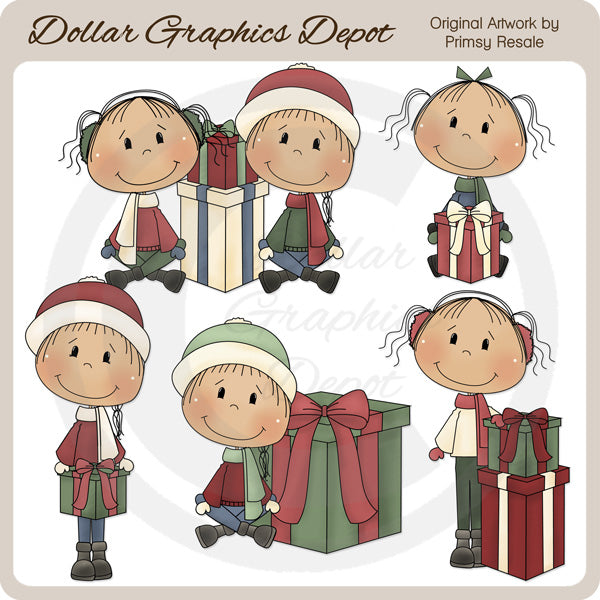 Regalos para niños y Navidad - Clipart