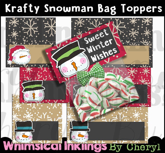 Topper per borse Krafty con pupazzo di neve (WI)