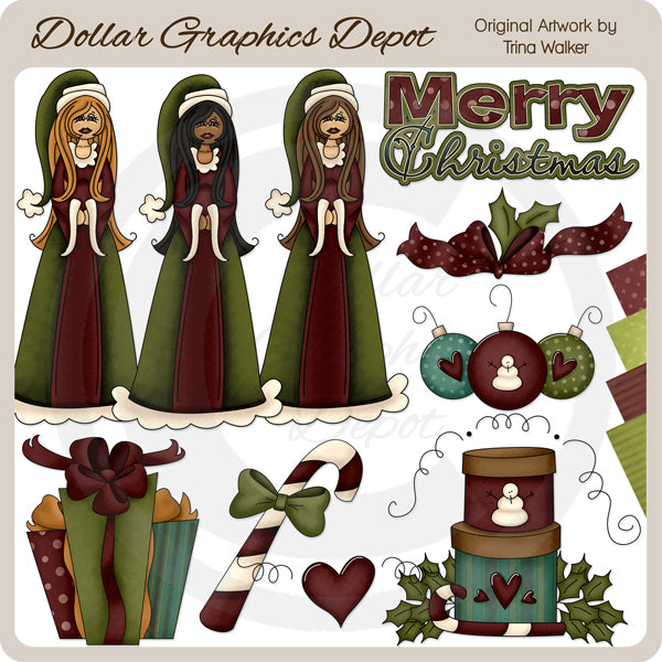 Dama Navidad - Clipart