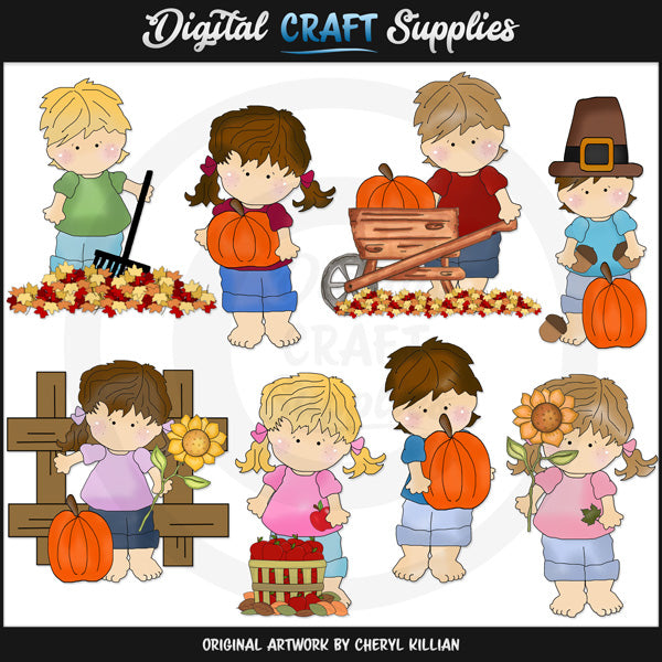 Lil' Blue Jean Kids - Otoño - Clipart