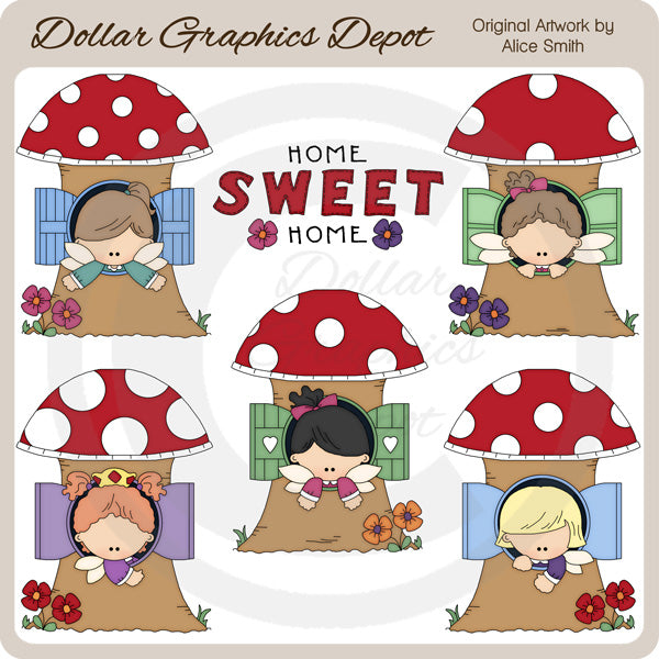 Pequeñas Casas De Hadas - Clipart