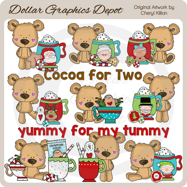 Orsetti - Cacao natalizio - Clip Art - Esclusiva DCS