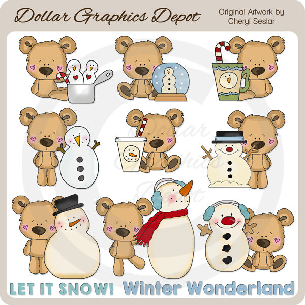 Orsetti - Lascia che nevichi - Clip Art - Esclusiva DCS