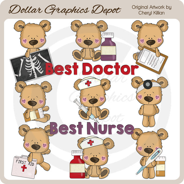 Orsetti - Operatori sanitari - ClipArt - Esclusiva DCS