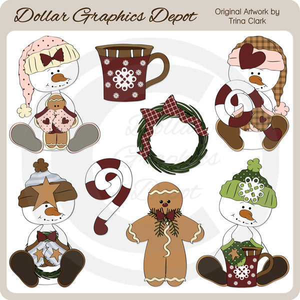 Pequeños helados navideños - Clipart