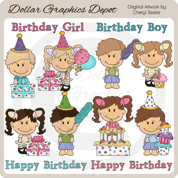Little Cuties - Fiesta de cumpleaños - Clipart