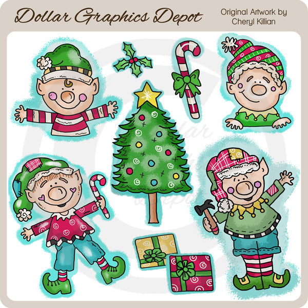 Pequeños Elfkins - Clipart