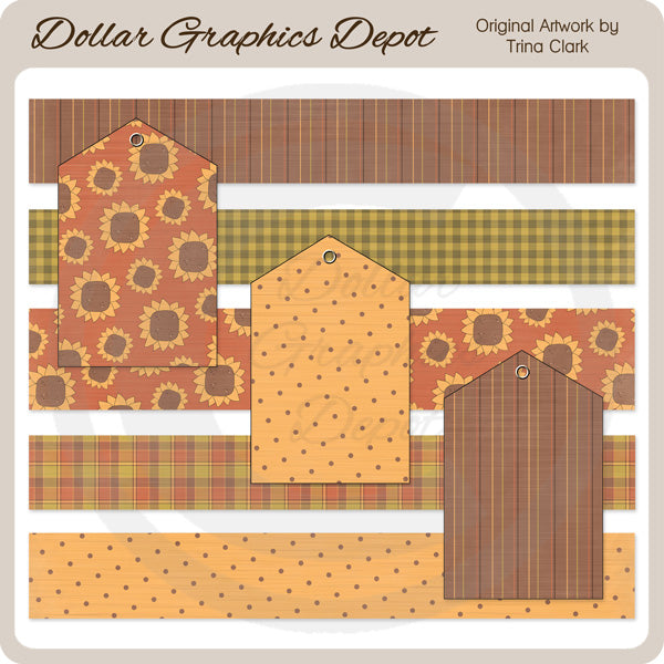 Little Miss Autumn 1 - Borders and Tags