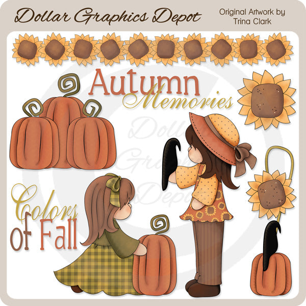 Pequeña Señorita Otoño 1 - Clipart