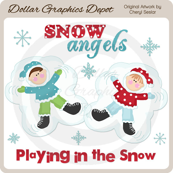 Piccoli angeli di neve - ClipArt