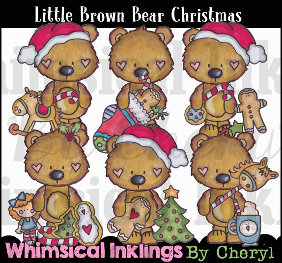 Osito Pardo Navidad... Colección de gráficos coloreados a mano