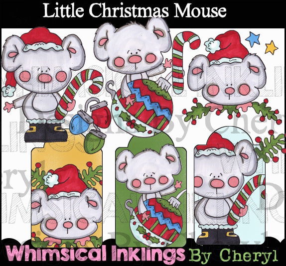 Ratoncito navideño... Gráficos coloreados a mano