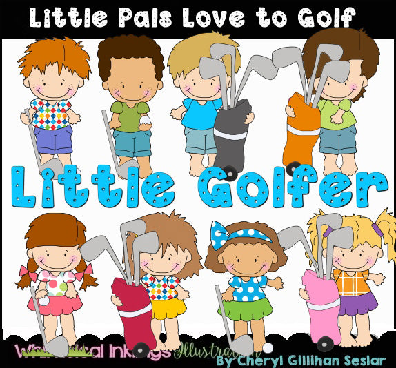 A los pequeños amigos les encanta jugar al golf... Colección gráfica