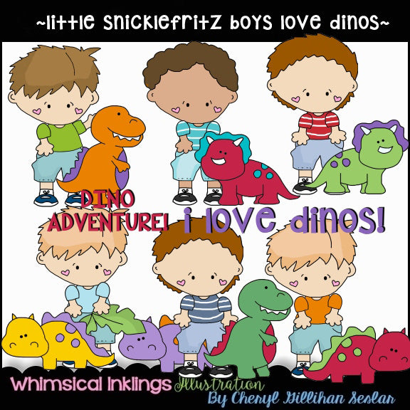 Pequeños niños de Snicklefritz... A los niños les encantan los dinosaurios