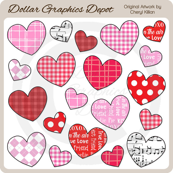 Muchos Corazones - Clipart