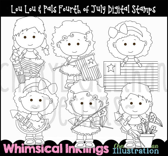 Lou Lou & Pals 4 de julio... Sellos digitales