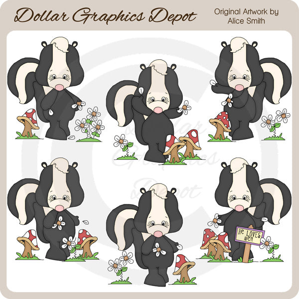 Mi ama, non mi ama le puzzole - Clip Art - Esclusiva DCS