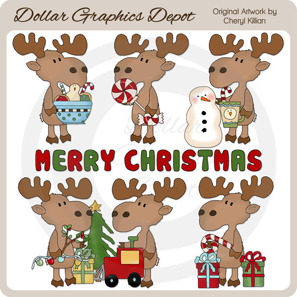 Feliz Navidad Alce 1 - Clipart
