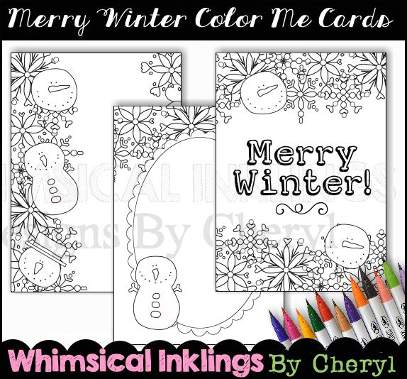 Merry Winter Color Me Card Fronts   (WI)