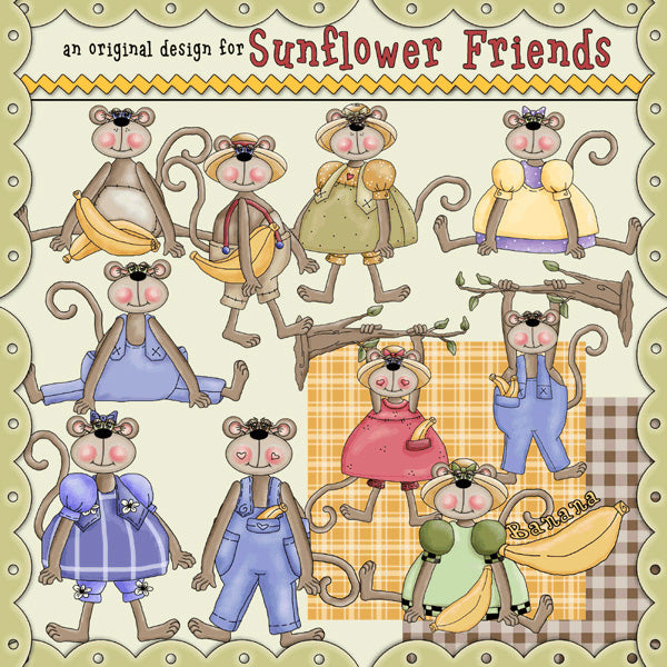 Collezione di clipart aziendali di scimmie
