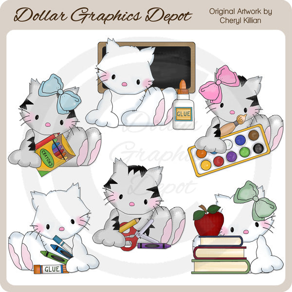 My Friend Fluffy - School Days - Clip Art