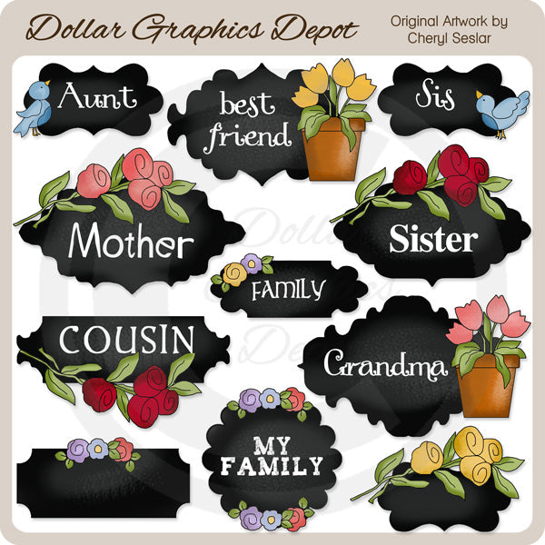 My Gals Chalkboard Frames - Clip Art