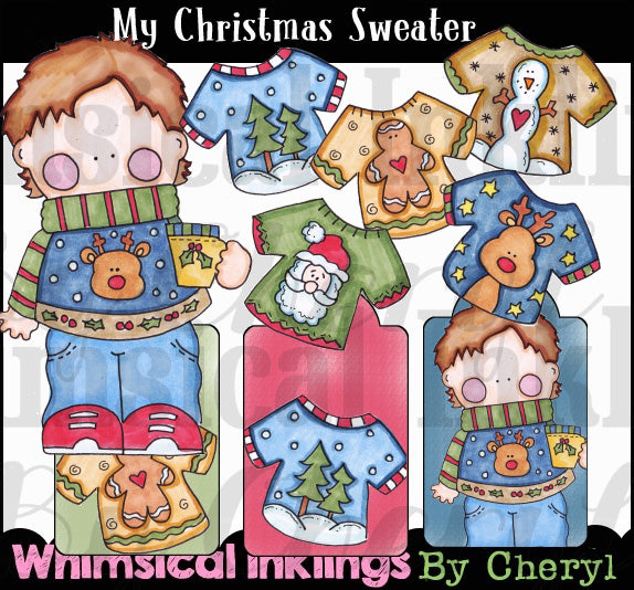 Mi suéter navideño... Gráficos coloreados a mano