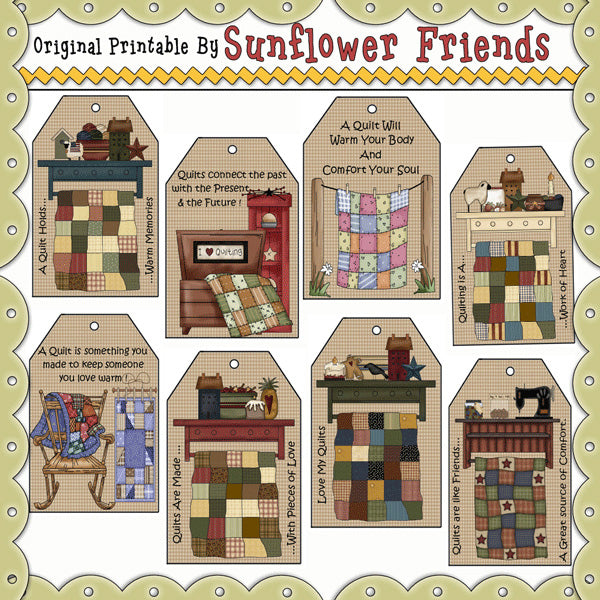 Quilts Gift Tags...Set of 8  (Set A)