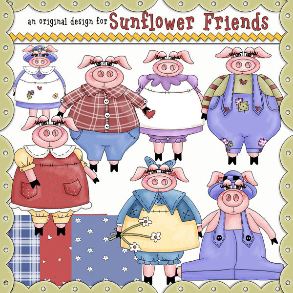 Clipart di maiali stravaganti