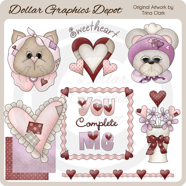 Amores De Patchwork - Clipart