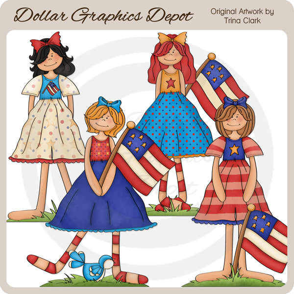 Patriotic Cuties - Clip Art
