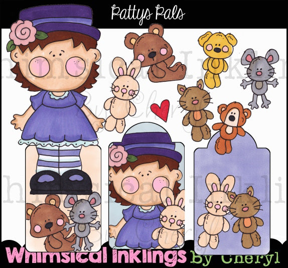 Patty Pals_Colección de gráficos coloreados a mano