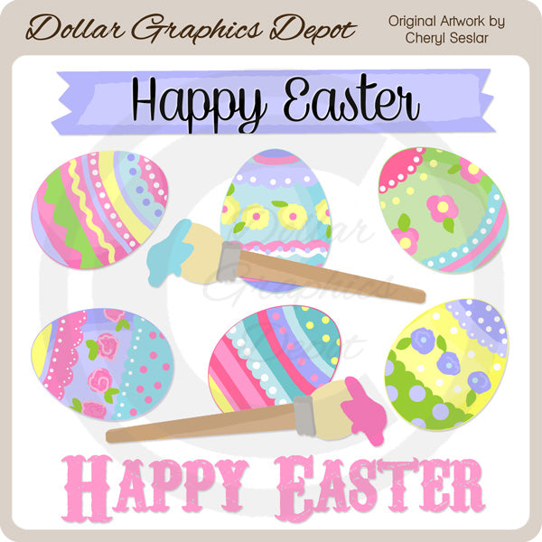 Graziose uova di Pasqua - ClipArt