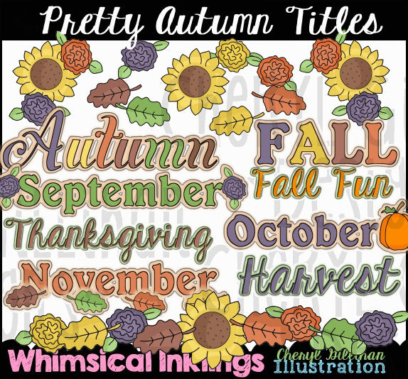 Bonitos títulos de otoño... Colección gráfica